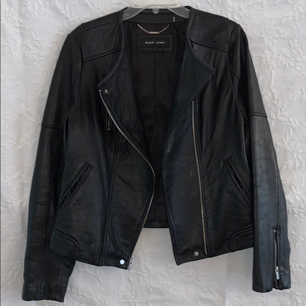Black leather jacket